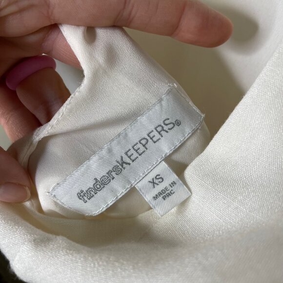 Finders Keepers Turning Tables Long Sleeve Dress Size XS White Sheer Paneled - Picture 7 of 12